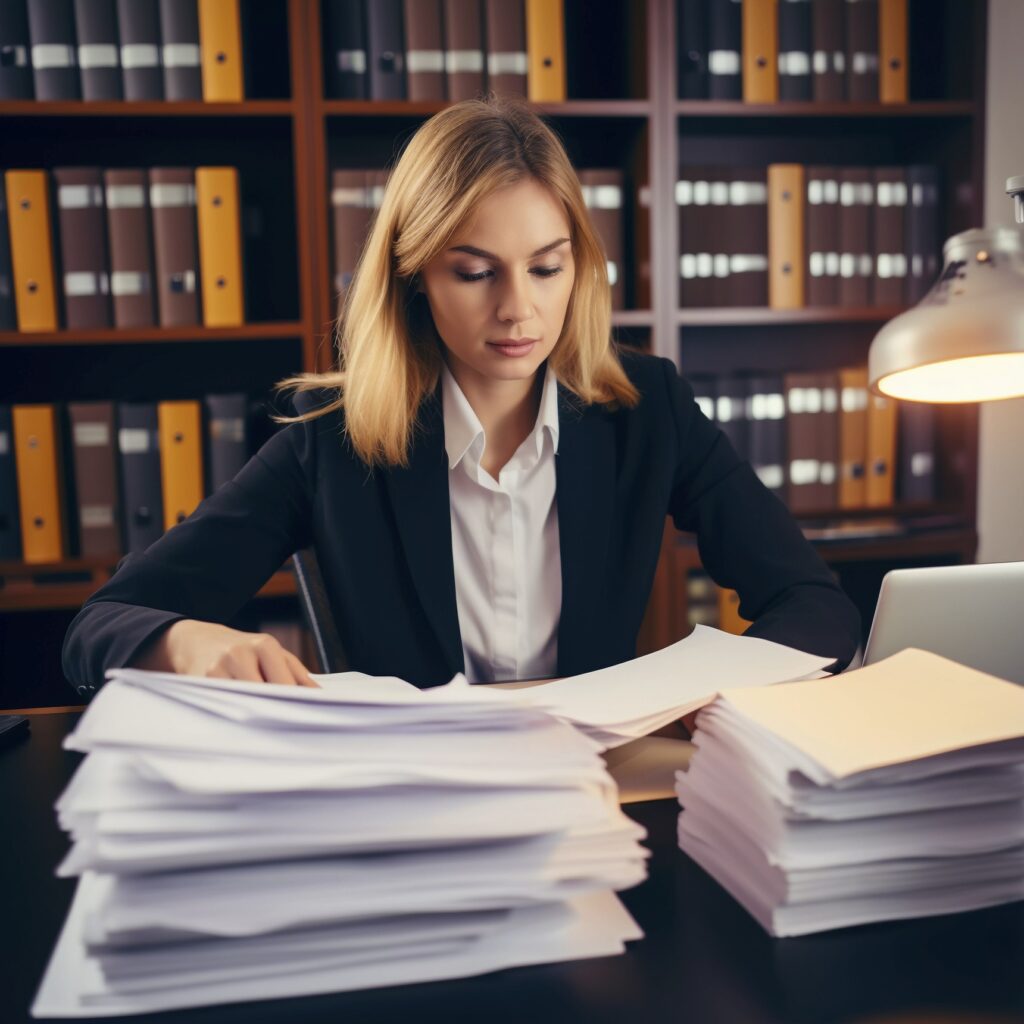medium shot woman working as lawyer